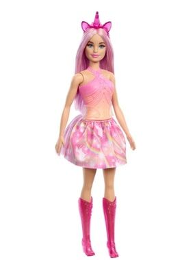 Barbie Unicorn Doll Pink Fantasy Hair Colorful Outfit Unicorn-Themed Accessories